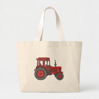 Grand Tote Bag Tracteur rouge
