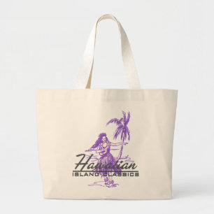 Grand Tote Bag Tradewinds Hawaiian Island Hula Girl