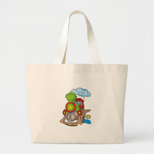 Grand Tote Bag Train vert et rouge