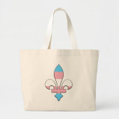 Grand Tote Bag Transgender pride fleur-de-lis (Devant)