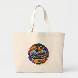 Grand Tote Bag Trick ou traitement - Main Zombie avec bonbon