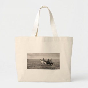 Grand Tote Bag Trois chefs de Blackfeet de Piegan - cru