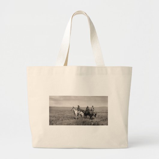 Grand Tote Bag Trois chefs de Blackfeet de Piegan - cru (Devant)