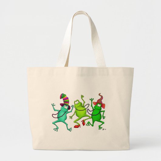 Grand Tote Bag Trois grenouilles de danse (Devant)