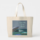 Grand Tote Bag Tropical Blue Seascape Umbrellas Beach Essentials (Dos)
