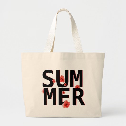 Grand Tote Bag Tropical Summer Hibiscus (Devant)