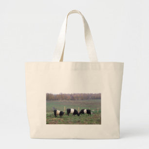 Grand Tote Bag Troupeau de vache à Beltie dans l'automne