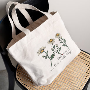Grand Tote Bag Trouvez La Beauté Dans Les Petites Choses Fleur sa