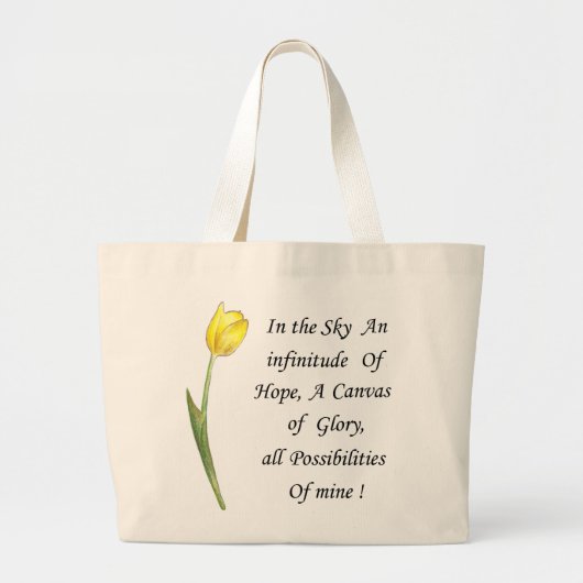 Grand Tote Bag Tulipe jaune (Devant)