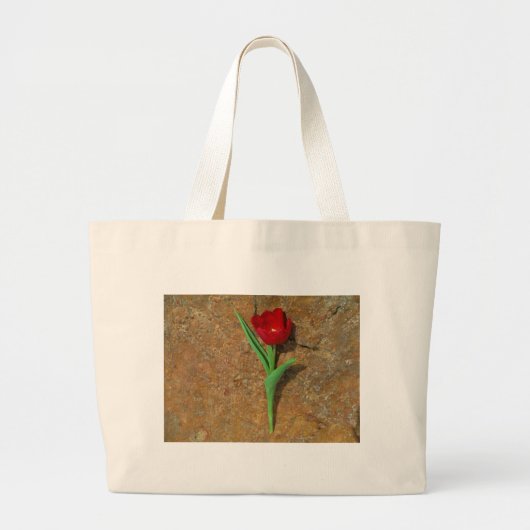 Grand Tote Bag Tulipe jaune et rouge (Devant)