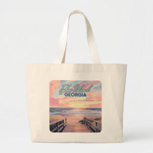 Grand Tote Bag Tybee Island Georgia Sunrise Beach Savannah