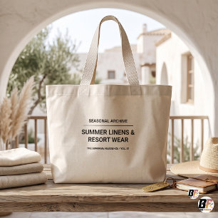Grand Tote Bag Typographie minimaliste personnalisée Archive sais