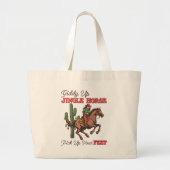 Grand Tote Bag Un Cheval À Jingle, Un Cowboy (Devant)
