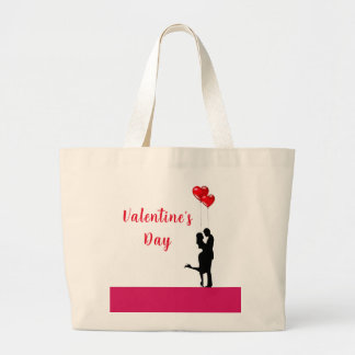 Grand Tote Bag Un couple amoureux de la silhouette romantique. Va