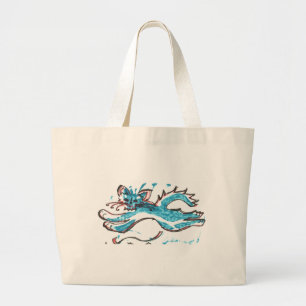 Grand Tote Bag Un délicieux chat d'eau saute