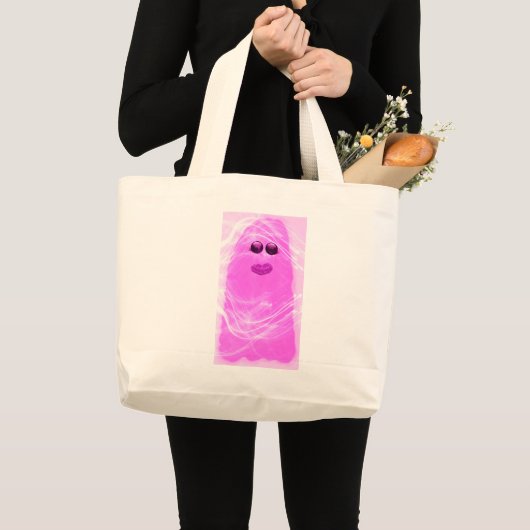 Grand Tote Bag Un fantôme spoktaculaire de Pinkoween (Devant (produit))