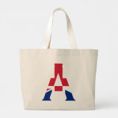 Grand Tote Bag Un monogramme superposé sur Union Jack Flag jtt (Dos)