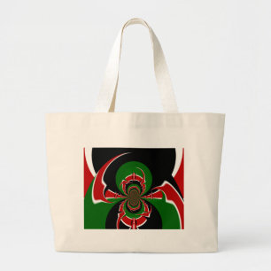 Grand Tote Bag Un Motif du drapeau kényan dynamique : un art puis