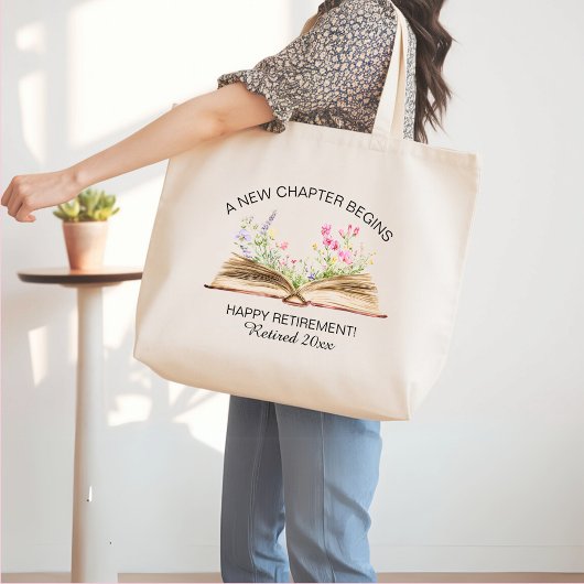 Grand Tote Bag Un nouveau chapitre commence avec la retraite Fleu
