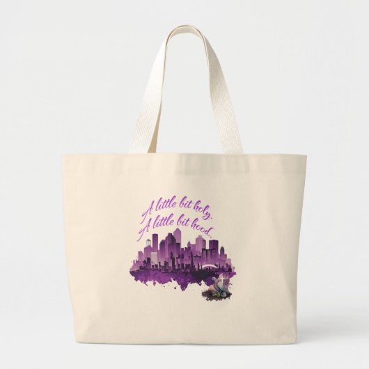 Grand Tote Bag Un peu saint. Un peu de quartier. (Devant)