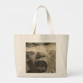 Grand Tote Bag Un visage de gosse en pleurs rétro. (Dos)