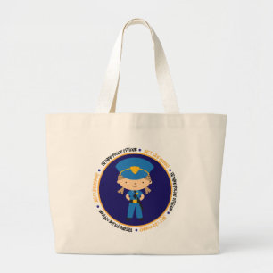 Grand Tote Bag Une fille de police comme papa