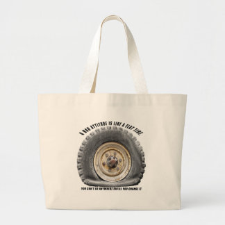 Grand Tote Bag Une Mauvaise Attitude Comme Un Pneu Plat