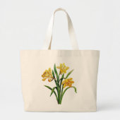 Grand Tote Bag Une multitude dorée de jonquilles brodées (Devant)