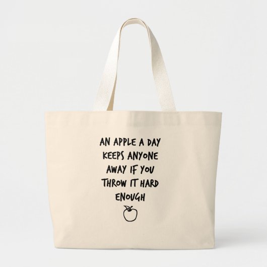 Grand Tote Bag Une pomme par jour (Devant)