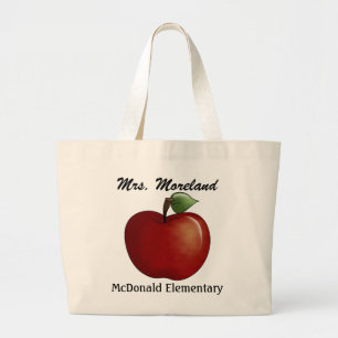 Grand Tote Bag Une pomme pour la Fourre-tout de l'enseignant par