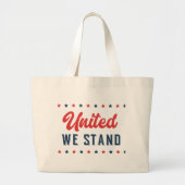 Grand Tote Bag United We stand Patriotic Word Art (Devant)