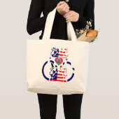 Grand Tote Bag USA Beau texte Extraordinaire Belle couleur de coe (Devant (produit))
