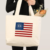 Grand Tote Bag USA Drapeau Vine Script Monogramme W Étoiles #2