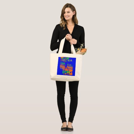 Grand Tote Bag USA Hillary Hope Nous sommes forts (Devant (modèle))