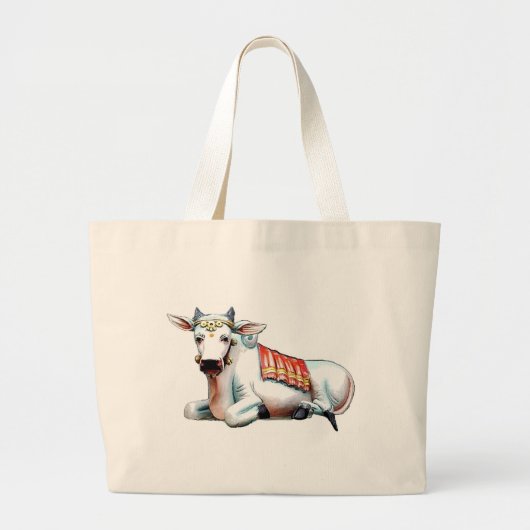 Grand Tote Bag Vache à amour (Devant)