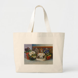 Grand Tote Bag Vache au Staffordshire avec Primulaes 2004