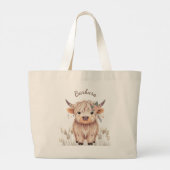 Grand Tote Bag Vache Highland Cute (Dos)