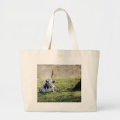 Grand Tote Bag Vache laitière reposante (Devant)