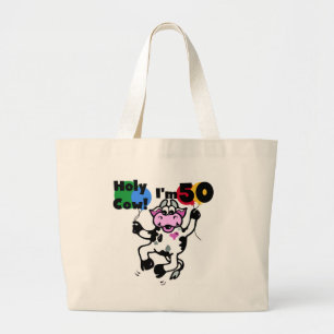 Grand Tote Bag Vache sainte je suis 50 T-shirts et cadeaux
