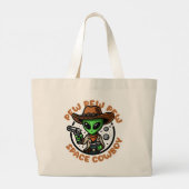 Grand Tote Bag Vacher spatial drôle alien (Dos)