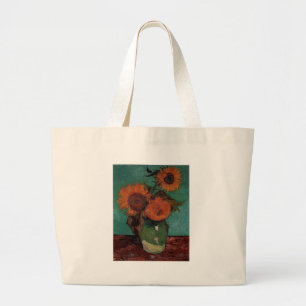 Grand Tote Bag Vase avec trois tournesols, Vincent van Gogh