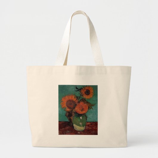 Grand Tote Bag Vase avec trois tournesols, Vincent van Gogh (Devant)