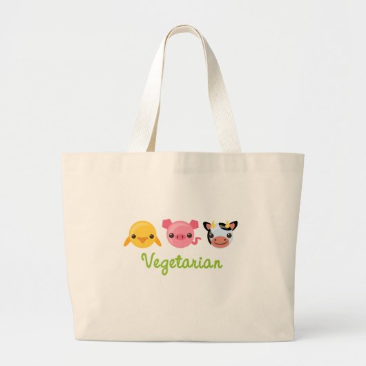 Grand Tote Bag Végétarien (Devant)