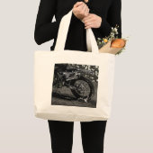 Grand Tote Bag Vélo à sec (noir et blanc) (Devant (produit))