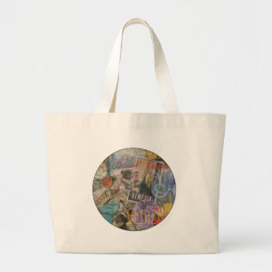 Grand Tote Bag Venice Italy Travel Vintage Pretty Colorful Art