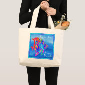 Grand Tote Bag Vero Beach FL Fun Aquarelle Océan Poisson (Devant (produit))