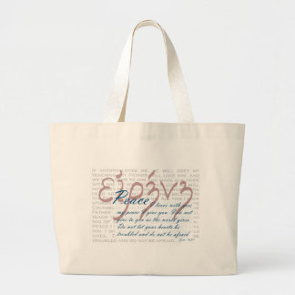 Grand Tote Bag Vers de bible de paix sur Fourre-tout chrétien