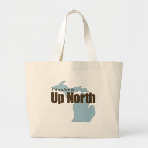 Grand Tote Bag Vers le haut du nord - Michigan