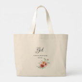 Grand Tote Bag Verse de la Bible Florale (Dos)