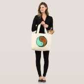 Grand Tote Bag Verseau & Singe de Bois (Devant (modèle))